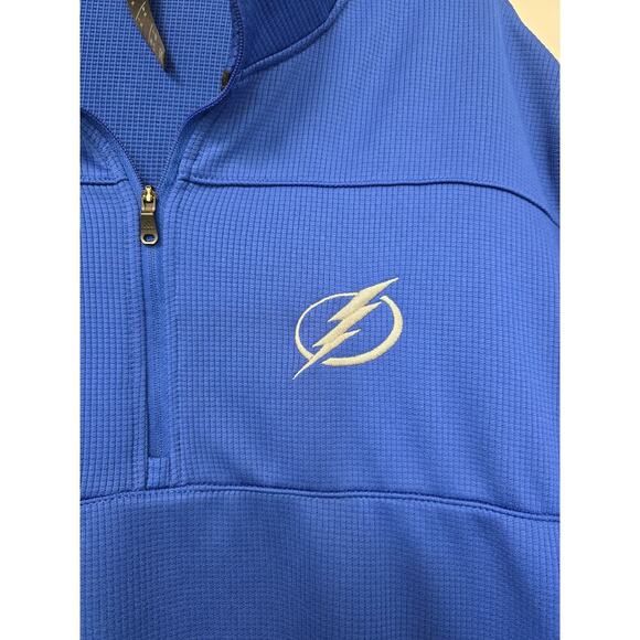 Adidas Mens Tampa Bay 3-Stripes Double Knit Quarter-Zip Pullover Blue Sz XLARGE - Picture 8 of 8